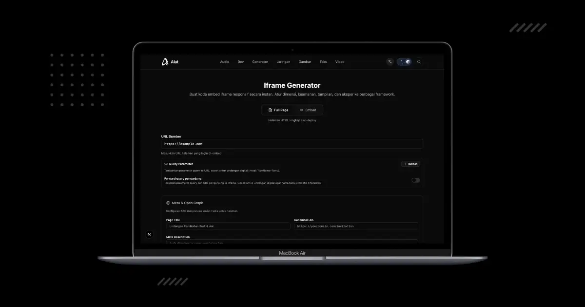 Iframe Generator Ultimate - Buat Kode Embed & Wrapper Aman