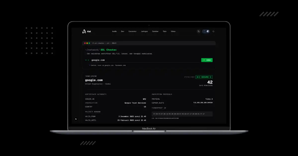 SSL Checker – Cek Status & Masa Berlaku Sertifikat SSL